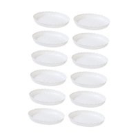 Magideal - 12 Piezas De Platillos Para Plantas, Bandeja De Goteo Para Interior Y Exterior, Para Base De Maceta, Diseño Tradicional, Elegante Platillo, Bandeja De Blanco