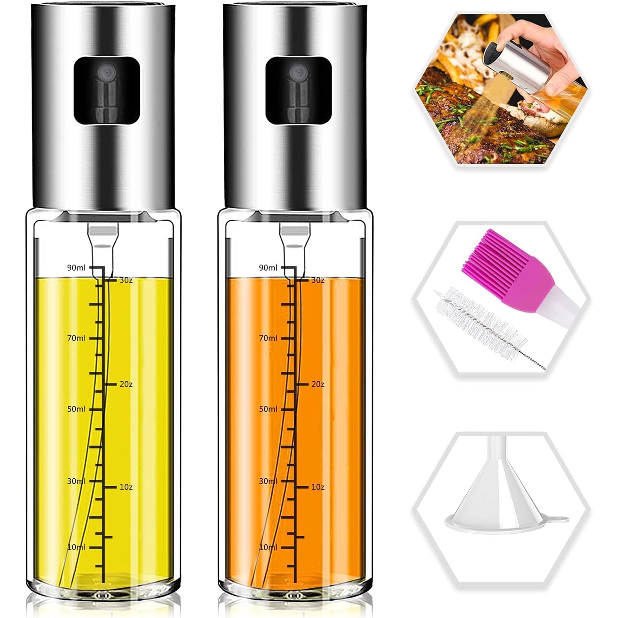 Pulverizador De Aceite Norbase, Paquete De 2 Botellas De Aerosol De Aceite De Oliva Mejoradas, 100 Ml