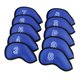 thumbnail image 1 of 10 Piezas Meshy Golf Iron Headcover Club Head Covers 4-9, P, S, A Azul, 1 of 5