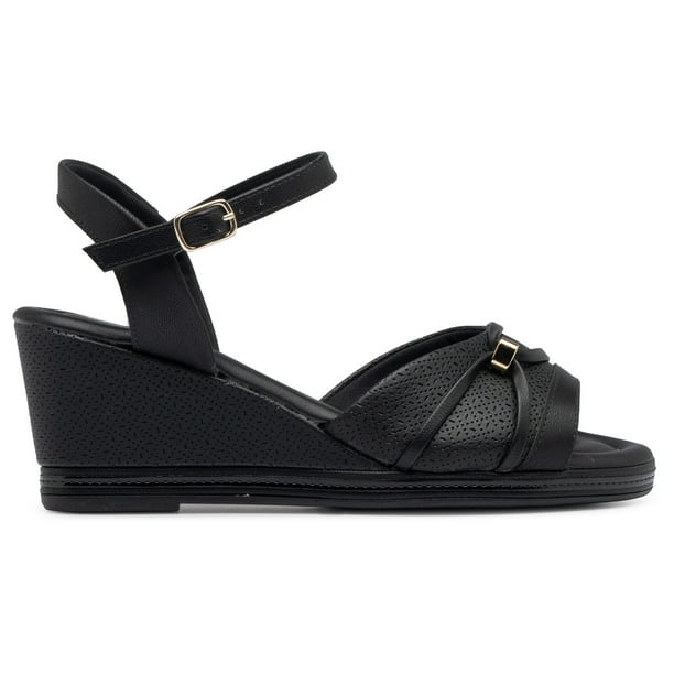 Sandalia Mujer Anabela Alice Negro 759 Piccadilly