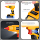 thumbnail image 3 of Pistola de Pegamento Caliente Inalámbrica para Batería de Iones de Litio DE*walt 18V/20V Max, Pistola de Pegamento de Derretimiento Caliente de Precalentamiento Rápido con 10 Piezas de Barras de P..., 3 of 10