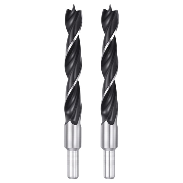 2 paquetes de brocas de punta de clavo de 15 mm de diámetro #45 Acero con mango redondo para perforación de madera
