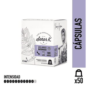 Café Señor K - Cápsulas Espresso Tueste Intenso Señor K Andes 50 Unidades