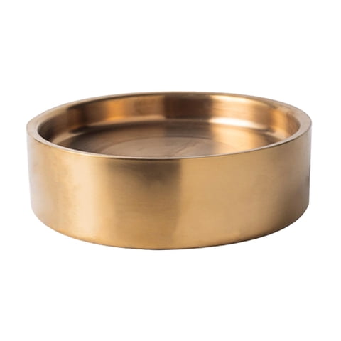 Bothyi - Cuenco Enfriador Para Mariscos, Ostras Y Cangrejos, Cuenco Para Servir De Doble Pared, 22 Cm, Dorado