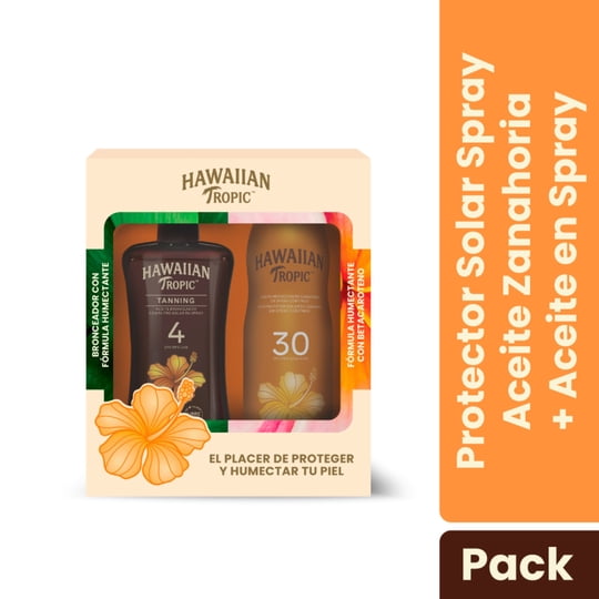 Protector Solar + Aceite Bronceador Hawaiian Tropic Fps30 + Tanning Fps4