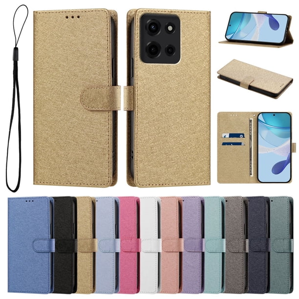 Cartera Funda para Motorola Moto G 2025 5G Carga Inalámbrica, Dorado