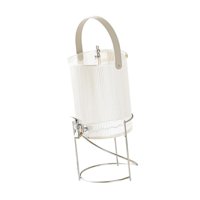Magideal - Dispensador De Bebidas Frontal Con Soporte, Contenedor De Bebidas, Dispensador De Bebidas Frías Con Grifo, Dispensador De Bebidas Para Fiestas, Té Fes Blanco Con Rejilla