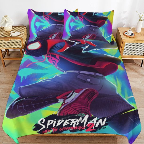 Spider Ma-n Across_thepider_Verse Spider Ma-n Bedding Set Sheet Set for Kids Adults,All Season Lightweight Bedding Set for Bedroom Bed Do Bed Sheets