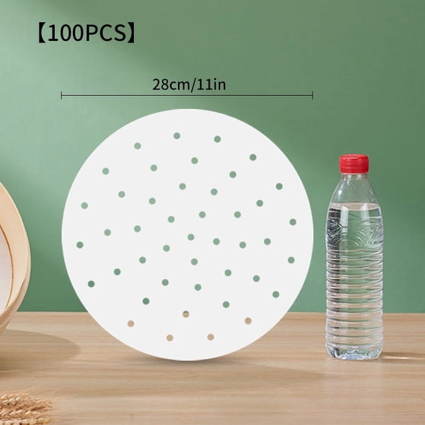 100pcs Non-Stick Steamer Paper for Healthy and Easy Cooking - Food Grade Disposable Steamer Cloth for Air Fryer, Oven, and Baking - Easy Cleanup and Safe Use