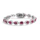 thumbnail image 1 of Pulseras de Rubí Creado Corte Pera Chapadas en Oro de 18K para Mujer Pulsera de Tenis de Plata Esterlina S925 para Esposa 6-9 Pulgadas, 1 of 7