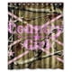 thumbnail image 1 of Cortina de ducha con fondo de camuflaje y bandera de Country Girl en color rosa Browning, con ganchos, tamaño 60 x 72 pulgadas, 1 of 3
