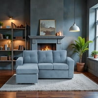 Muebles Altiro - Seccional Emanuel - Tela Felpa Azul Petroleo