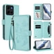 thumbnail image 1 of Funda Cartera Mariposa para [Motorola Moto G 2025 5G] con Soporte y Cremallera Verde menta, 1 of 6