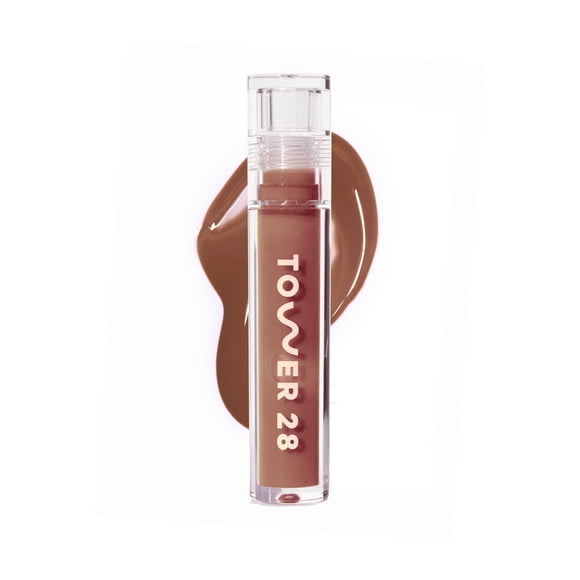 Brillo de labios Tower 28 ShineOn Milky Lip Jelly Color Almendra