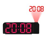 Xusx111 - Reloj De Proyección Para El Techo Del Dormitorio, Proyector De Tiempo Giratorio De 180 ° Con Luz Nocturna, Reloj De Pantalla Led Digital Con Puerto De Cargador Tipo Usb Para Personas Mayores