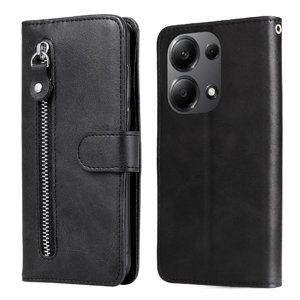 Gangxun - Funda Con Cremallera Para Xiaomi Poco M6 Pro 4G, Carcasa Cartera De Cuero Pu Con Soporte Y Tarjetero