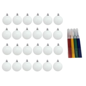 Magideal - 24 Adornos Navideños Irrompibles En Forma De Bolas, Con 4 Rotuladores Surtidos. Adornos Navideños De 3 Cm Para Colgar En El , Ideales Para Pintar