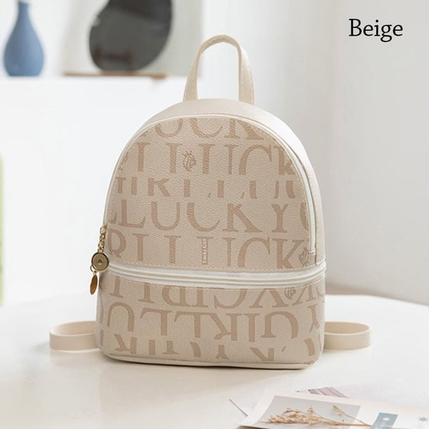 PU Leather Small Backpack Daily Purse Sling Bags For Women Fashion Letter Printed Ladies Back Pack Shoulder Messenger Bag