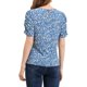 thumbnail image 3 of INSPIRE CHIC Blusas de Mujer con Fruncido Cuello Redondo Manga Corta Camisa Floral Azul Blanco XL, 3 of 7