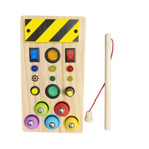 Bothyi - Panel De Control De Madera, Interruptor, Tablero Ocupado De Juguete Para Niños Y Niñas, Juguete De Madera Preescolar