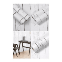 Genérico - Papel Mural Pvc Madera Fondo Blanco