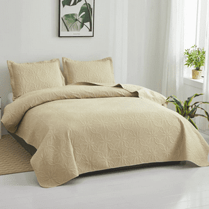 Genérico - Cubrecama Quilt Verano 2 Plazas Color Beige