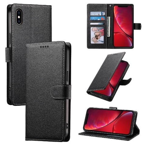 Foxdock - Funda Para Iphone Xs Max– Cuero Premium, 3 Ranuras Para Tarjetas, Protección Contra Impactos
