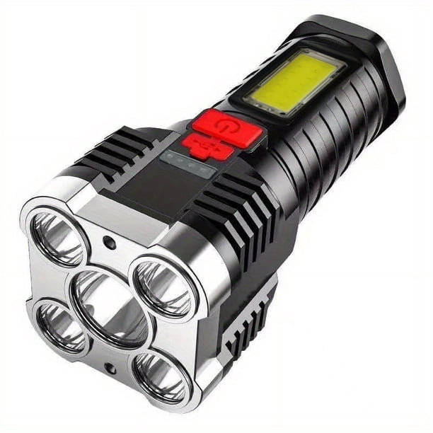 Light up your adventures with our Rechargeable LED Flashlight - Waterproof, Multifunctional, and Remote Controlled with 5 LED Lights and COB Side Light!