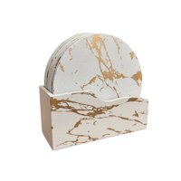 Oem - Set De 6 Posavasos De Madera Diseño Mármol Pack 6 Redondo B