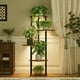 thumbnail image 1 of Soporte para plantas con luz de cultivo Bamworld, alto, 5 niveles, madera de metal, 1 of 6
