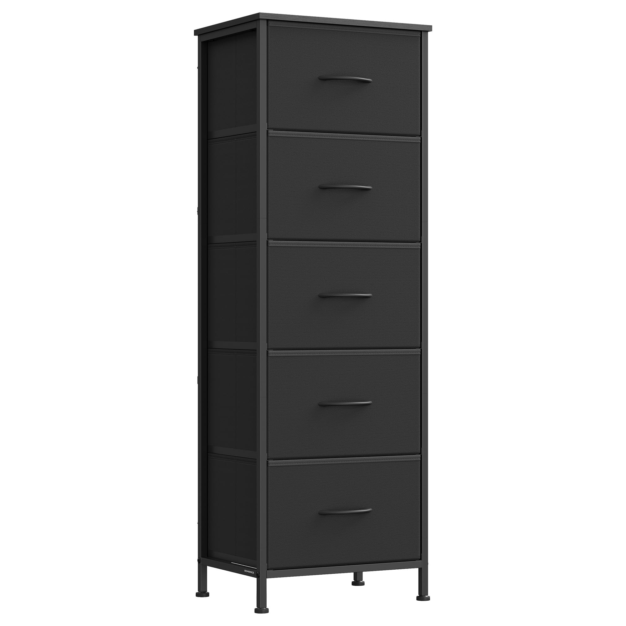 Cómoda Songmics Lgs315b01s Con 5 Cajones De Tela Negra