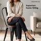 thumbnail image 3 of Silla Comedor Tolix De Metal Negra Con Asiento De Madera Oscura, 3 of 8