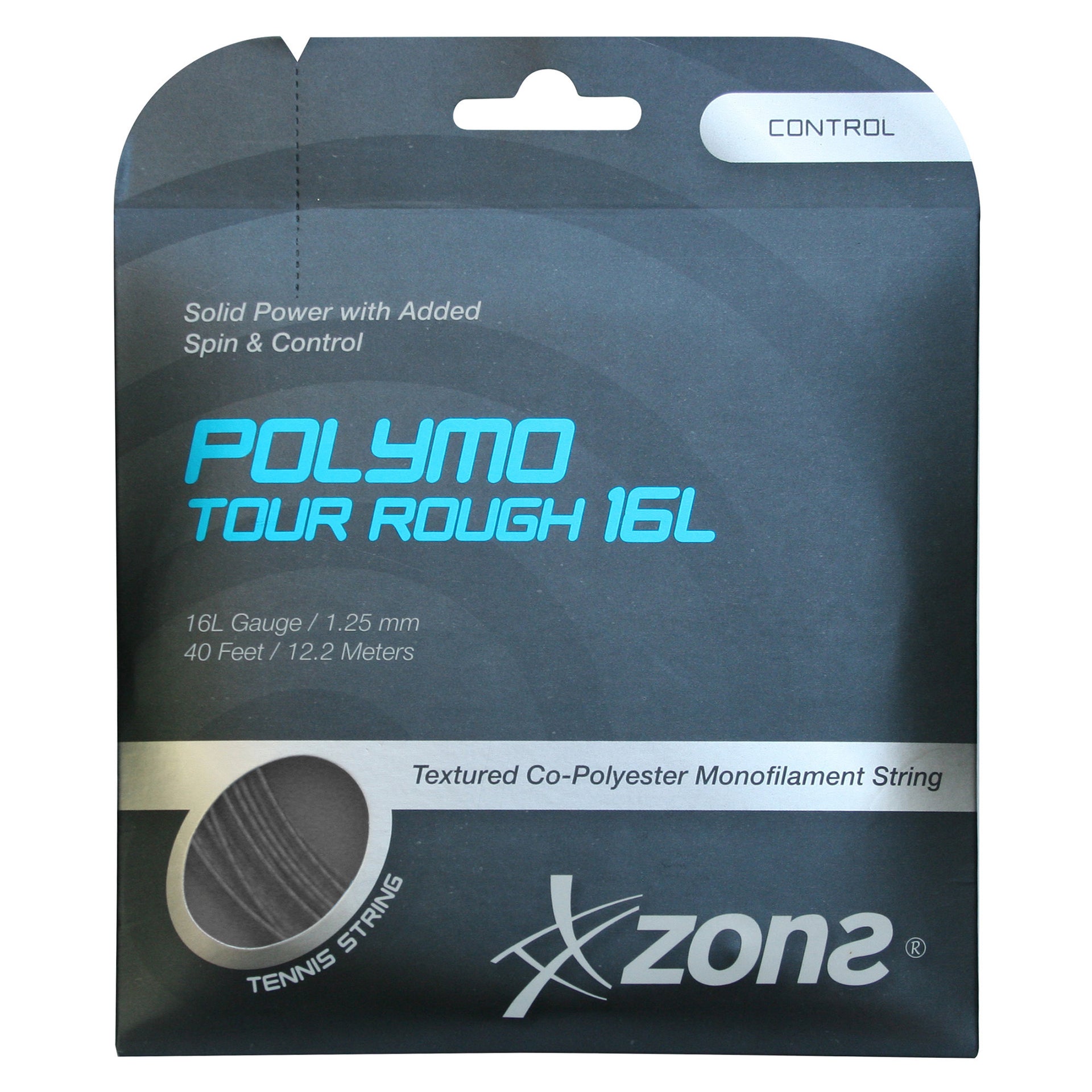 Set Cuerda Tenis Zons Polymo Tour Rough 1.25 / 16L Plata