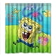 thumbnail image 1 of Cortina de ducha de estilo de dibujos animados, adorable y divertida, con diseño de Bob Esponja y el océano, con ganchos, tamaño 66 x 72 pulgadas., 1 of 3