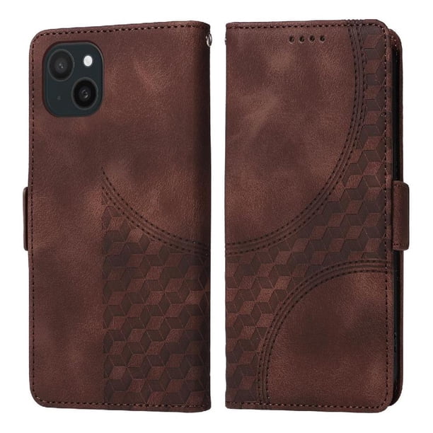 Carcasa FOXDOCK iPhone 15 de cuero PU, diseño acolchado clásico, protección contra caídas y rayones