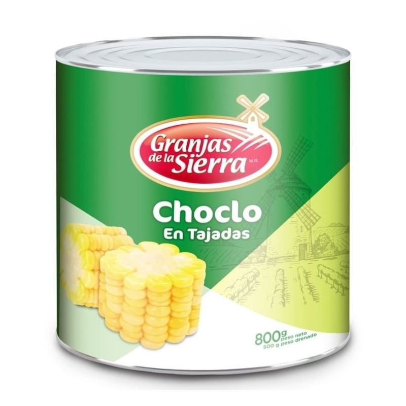 Choclo En Tajadas Tarro Drenado 500 g - Neto 800 g Granjas De La Sierra