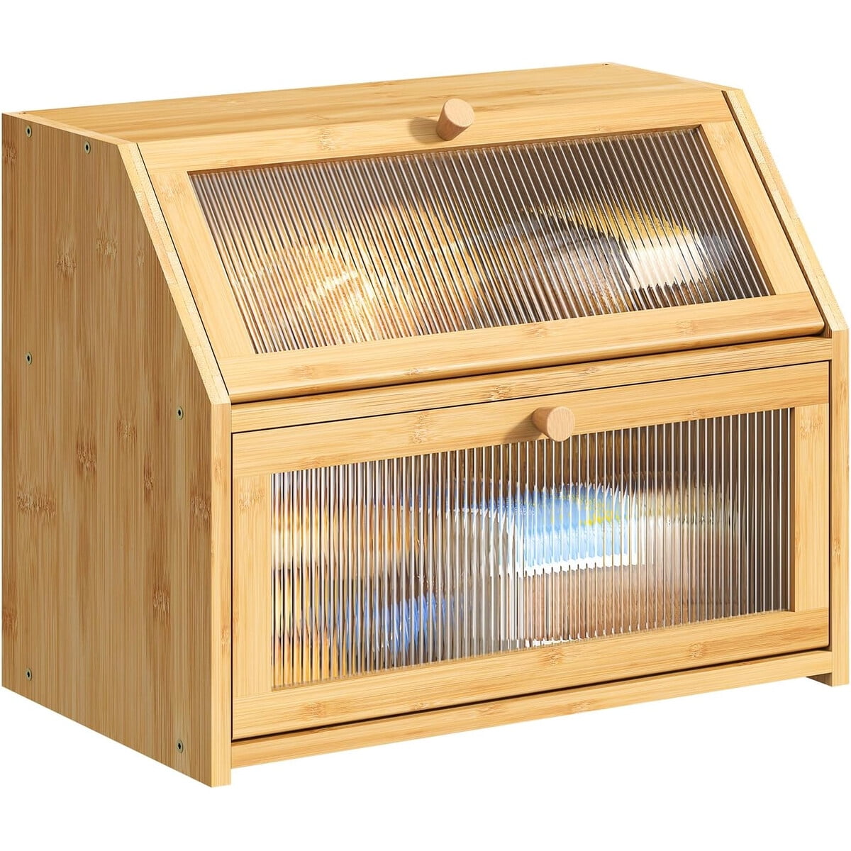 Vyseglobal - Panera De Bamba Doble Nivel 40x25x30cm Cocina