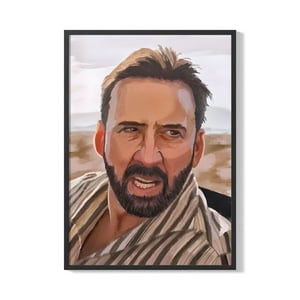 Creango - Cuadro Poster Enmarcado Nicolas Cage Meme Decorativo