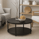 thumbnail image 3 of Mesa de Centro Redonda Negra - Diseño Moderno con Doble Nivel, 3 of 7