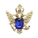 thumbnail image 1 of Broche De Cuello Vintage Con Patrón De águila, Broche Para Hombres Dorado + Azul, 1 of 3