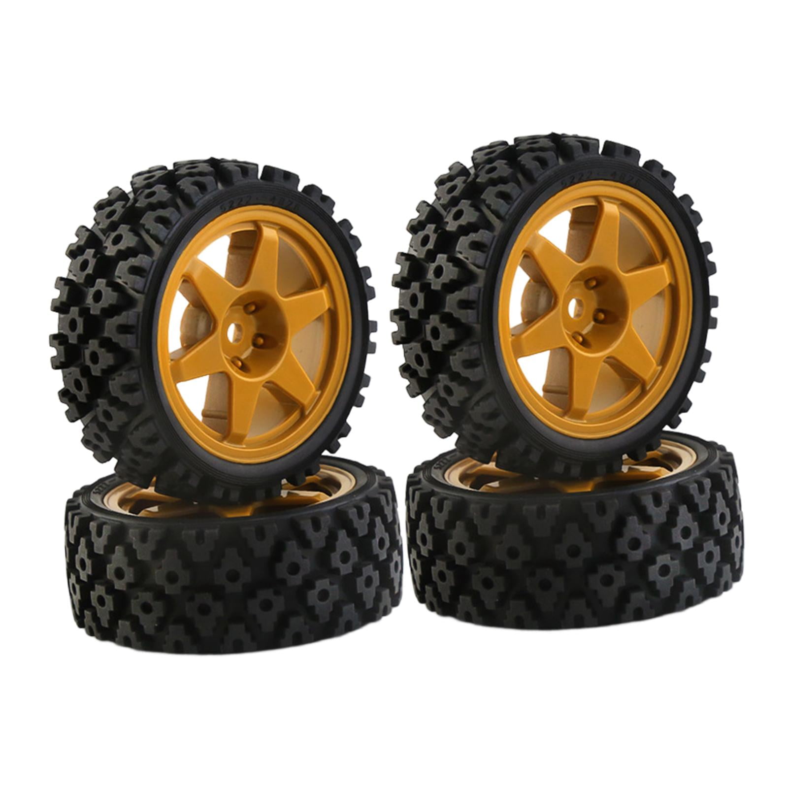Neumáticos RC, 4 Piezas Ruedas De Goma Con Cubos, Para RC Crawler Off-Road Truck, 1/10 Escala, Resistente Y Duradero, Para Coches Y Camiones
