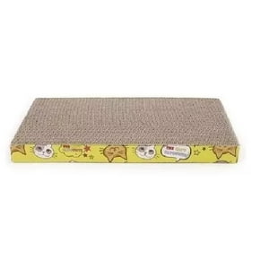 Mimi - Rascador De Cartón Corrugado Gato + Catnip Hierba Gatera Color Amarillo