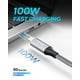 thumbnail image 3 of Cable de extensión USB C CLEEFUN corto de 0,3 m, paquete de 2 unidades, 10 Gbps, 100 W, 3 of 3