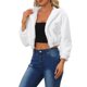 thumbnail image 5 of INSPIRE CHIC Chaqueta de Mujer Casual de Piel Sintética con Capucha y Cremallera, Chaqueta de Forro Polar Recortada XL Blanca, 5 of 6