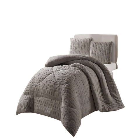 Genérico - Cobertor Sherpa Texturizado Rh King Gris