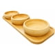 thumbnail image 2 of Set 3 Cuencos Platos Bowl De Bambu Con Base Cocina Hogar Blanco, 2 of 4