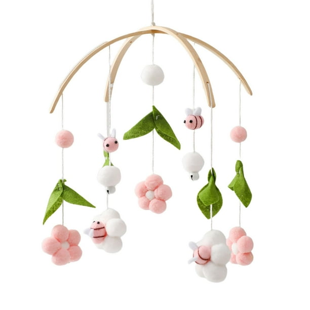 Nursery Cuna Móvil Recién Nacido Sonajeros Móvil Para Niños Niñas Bebé Regalos Navideños Rosa