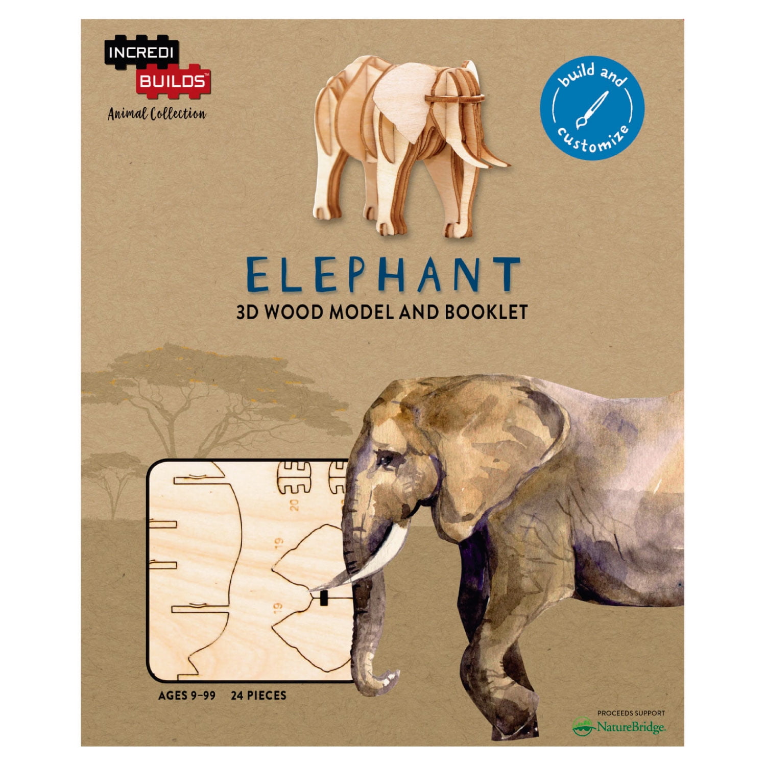 Insight - Animal Collection Elefante Modelo Para Armar En Madera