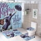 thumbnail image 1 of Mary Poppins-theme 4-Piece Shower Curtain Set with Rugs, Waterproof Bathroom Decor Set Includes Bath Mat, U-Shaped Rug, Toilet Lid Cover and Curtain with Hooks, 1 of 6