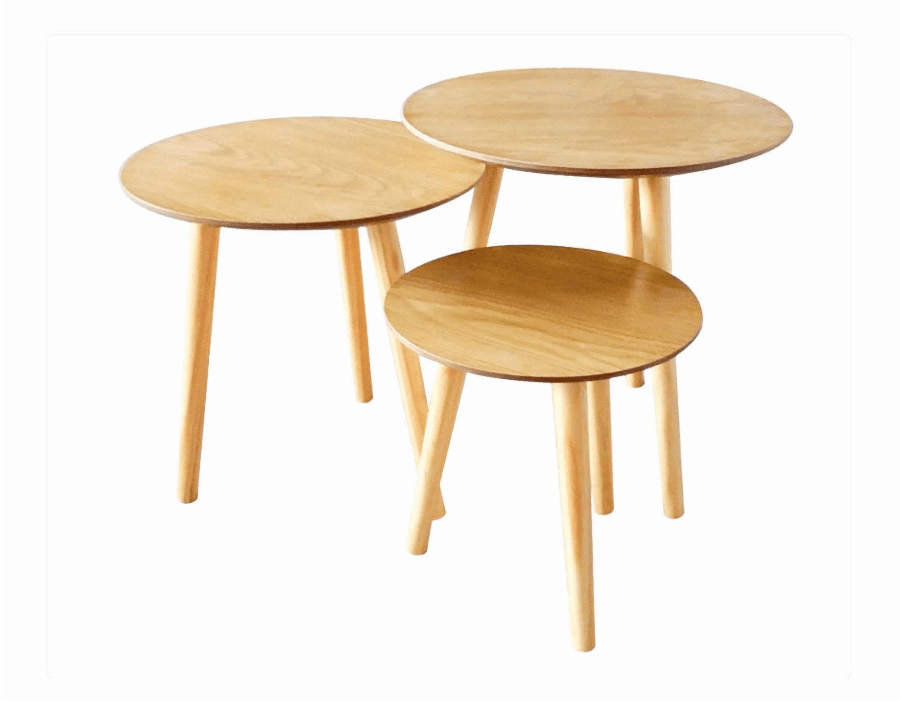 Habita2 Chile - Trio De Mesas De Centro - Natural